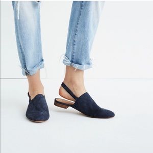 NEW Madewell Callie Slingback Mule Navy Suede